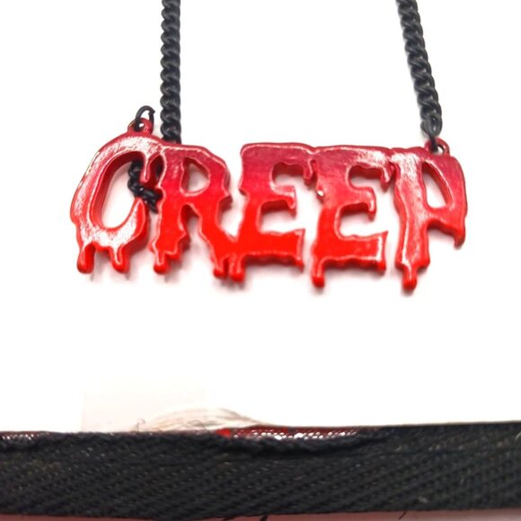 Creep Pendant Chain Necklace-Red+ Black Halloween + Gift Box - Picture 4 of 7